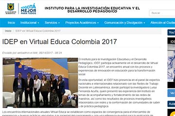 IDEP en Virtual Educa Colombia 2017
