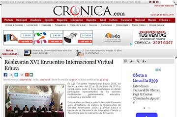 Realizarán XVI Encuentro Internacional Virtual Educa
