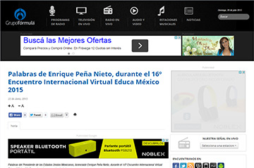 Palabras de Enrique Peña Nieto, durante el 16º Encuentro Internacional Virtual Educa México 2015