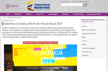 Colombia es el país anfitrión de Virtual Educa 2017