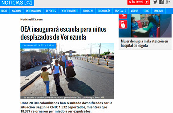 OEA inaugurará escuela para niños desplazados de Venezuela