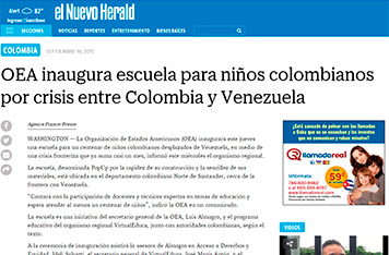 OEA inaugura escuela para niños colombianos por crisis entre Colombia y Venezuela